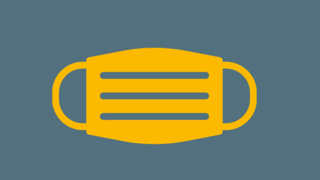 Graphic showing a face mask