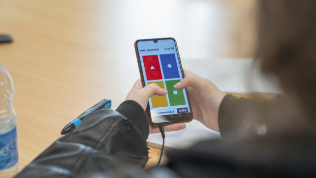 Person using an app on their phone